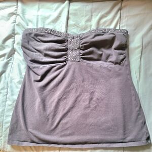 BOGO Express Vintage Y2K Gray Tube Top w/Sweetheart + Studded neckline MED.